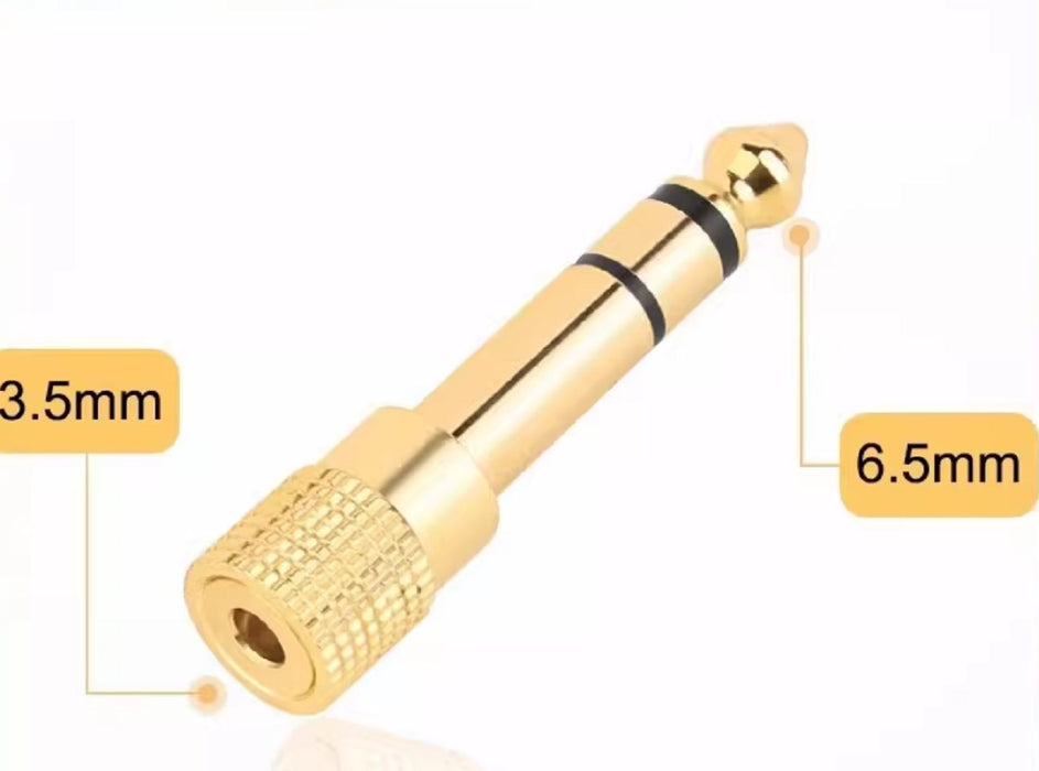 3.5mm to 6.5mm Jack Audio Adapter for Guitar Amplifier Speaker Headphone