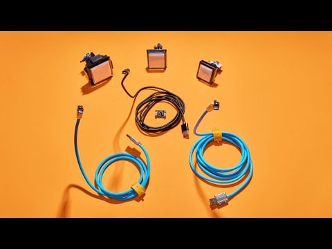 Blue USB Type C to USB A Cable with 540 Degree Rotating End