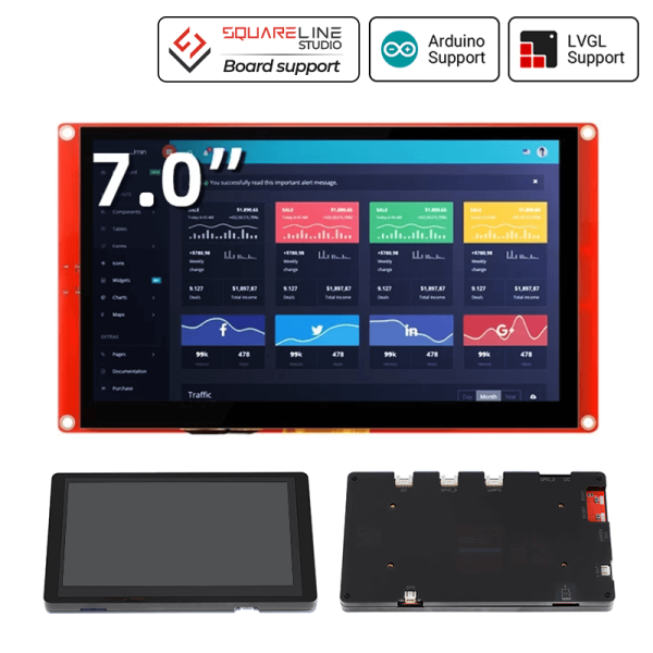 CrowPanel 7.0" -HMI ESP32 Display 800x480 RGB TFT LCD Touch Screen Compatible with Arduino