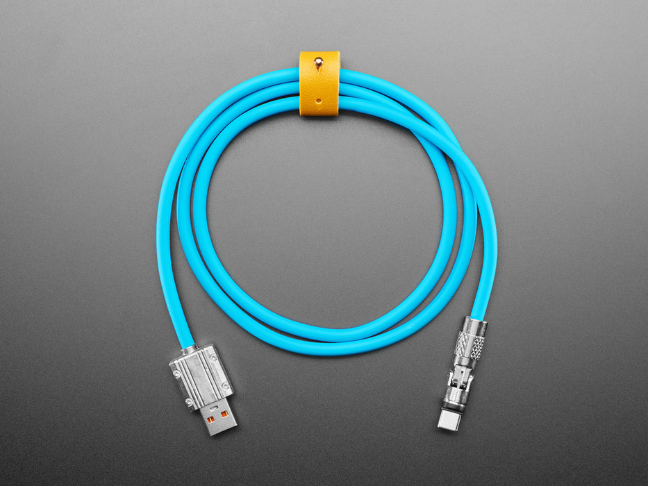 Blue USB Type C to USB A Cable with 540 Degree Rotating End