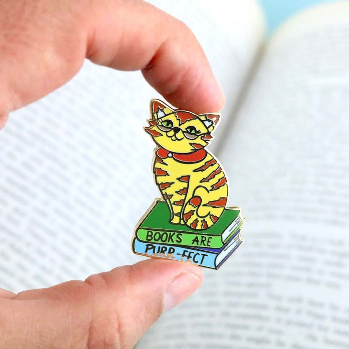 Books Are Purr-fect Cat Lapel Pin