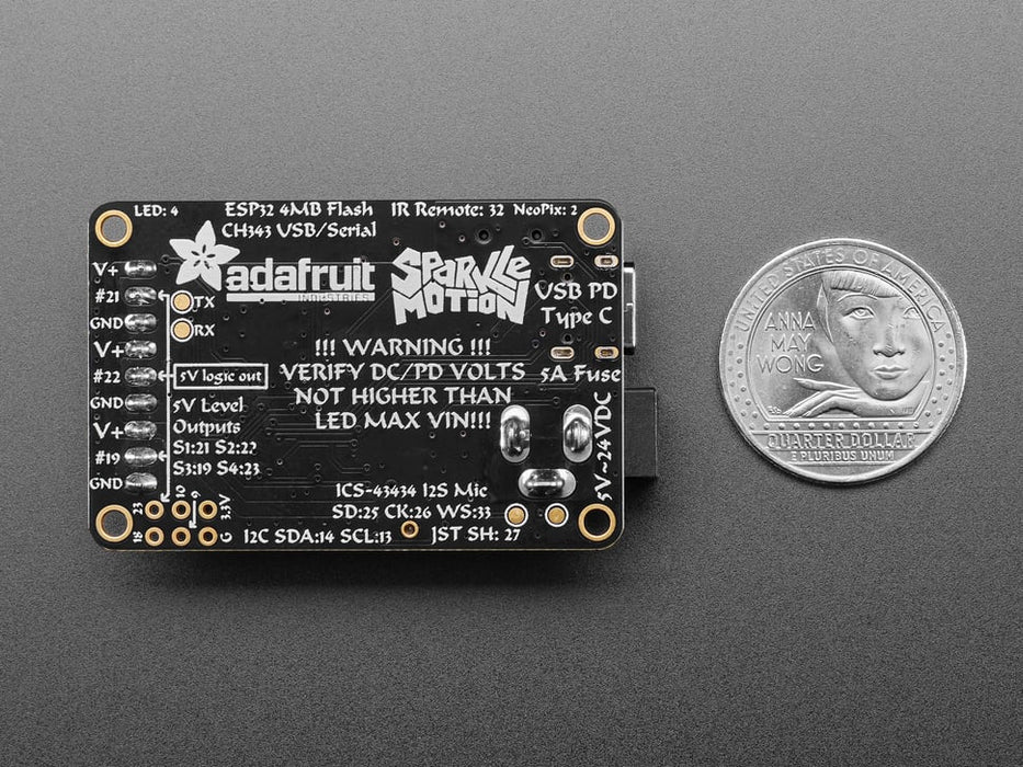 Adafruit Sparkle Motion - All-In-One WLED and xLights Board
