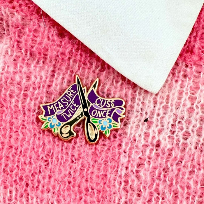 Measure Twice Cuss Once Lapel Pin