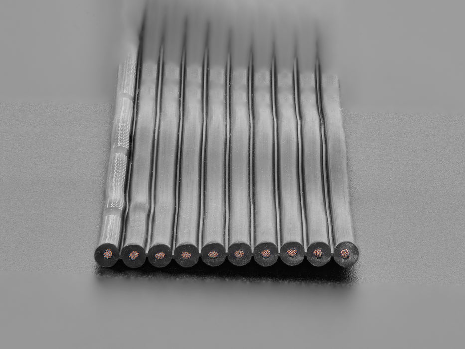 Silicone Cover Stranded-Core Ribbon Cable - 10 Wires - 26 AWG