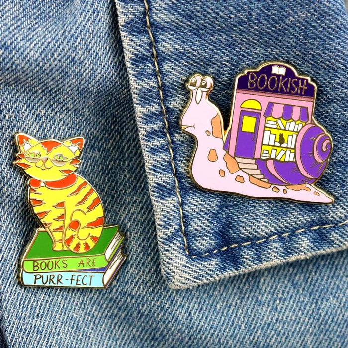 Books Are Purr-fect Cat Lapel Pin