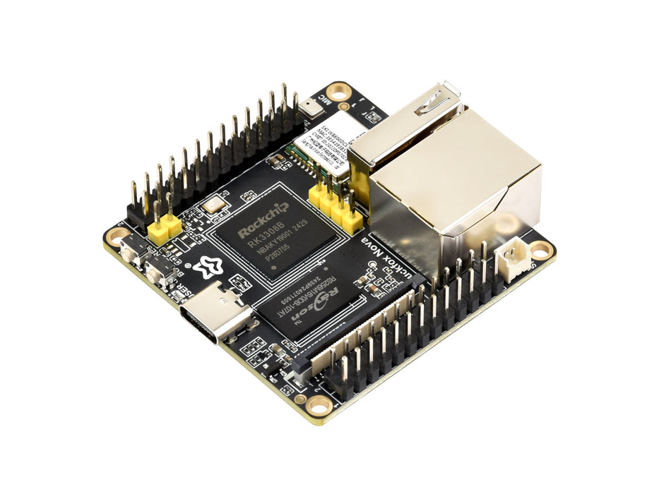 Nova Micro Development Board – Rockchip RK3308B, 8GB eMMC, Audio Codec, Wireless/PoE Optional