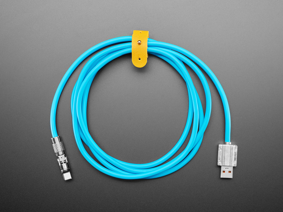 Blue USB Type C to USB A Cable with 540 Degree Rotating End