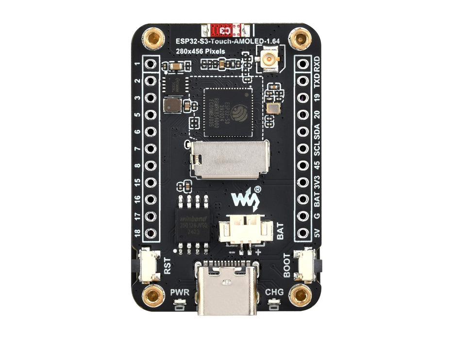 ESP32-S3 Development Board with 1.64" AMOLED Touchscreen, Accelerometer & Gyroscope
