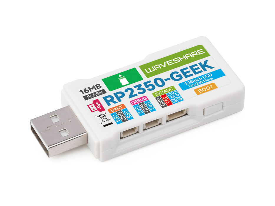 RP2350-GEEK Board with 1.14" Color LCD and USB Debugging