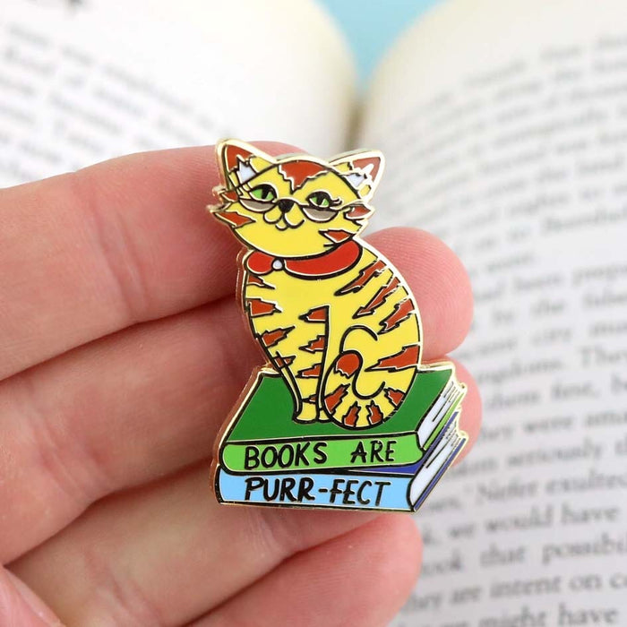 Books Are Purr-fect Cat Lapel Pin