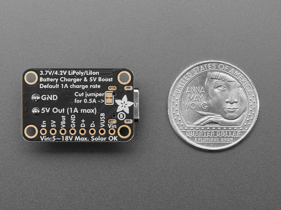 Adafruit bq25185 USB / DC / Solar Charger with 5V Boost Board