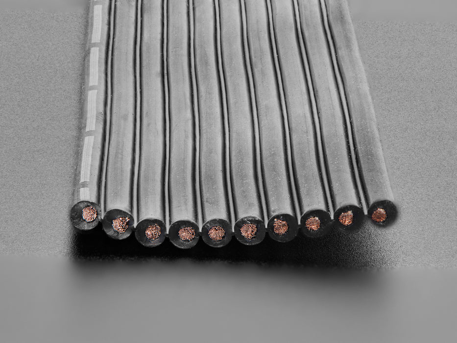 Silicone Cover Stranded-Core Ribbon Cable - 10 Wires - 20 AWG