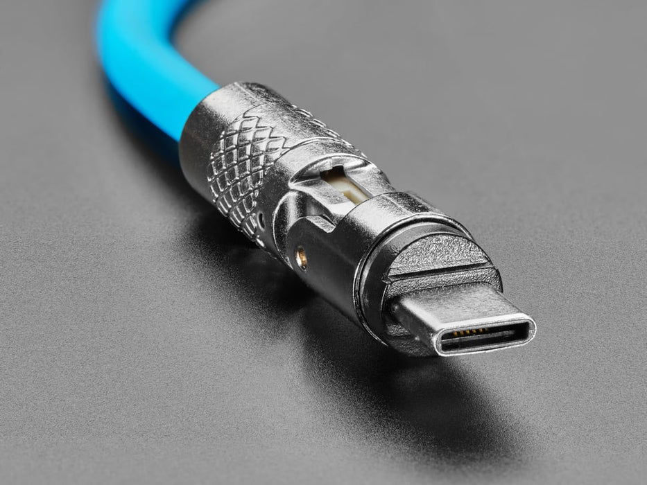 Blue USB Type C to USB A Cable with 540 Degree Rotating End