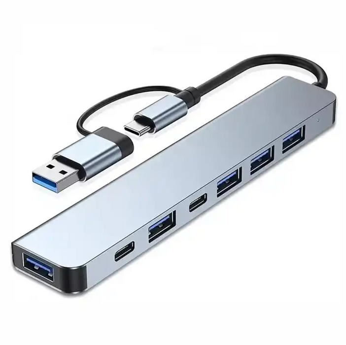 Aluminum 7 in 1 USB C Hub with USB 3.0 USB 2.0 Ports