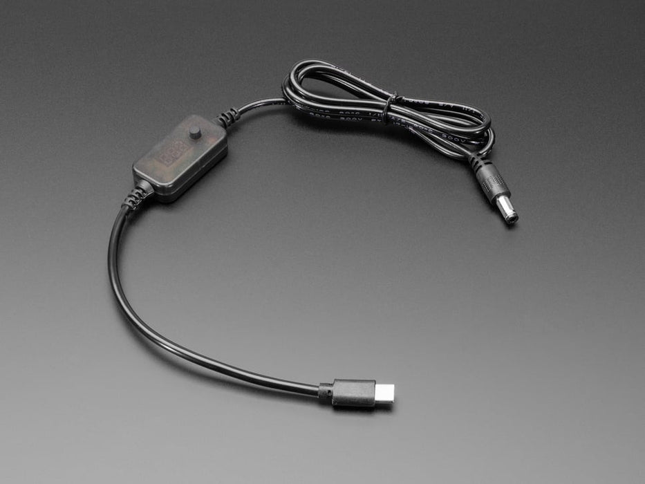 USB C PD to 2.1mm Cable with Selectable Voltage Button