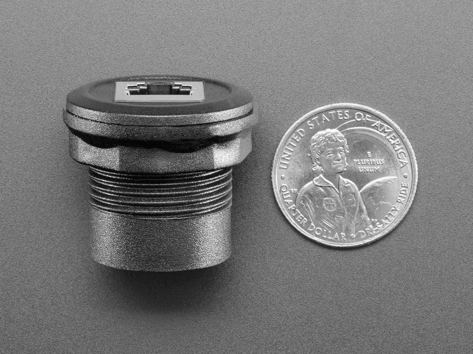 RJ-12 or RJ-11 Telephone Round Panel Mount Adapter Plug