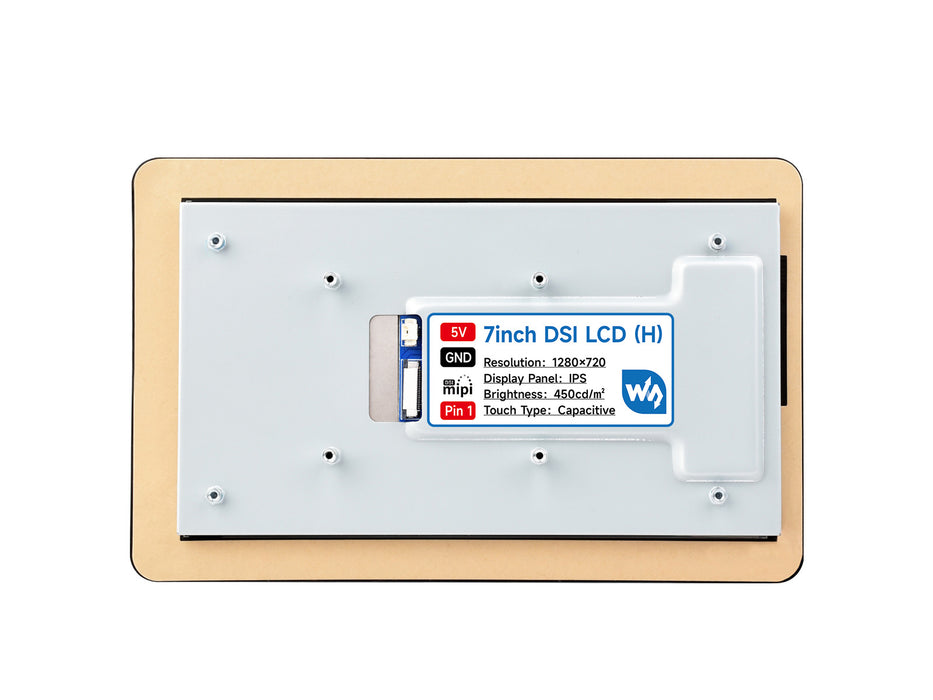7-Inch DSI Capacitive Touchscreen – 1280x720, IPS, 10-Point Multi-Touch, Anti-Fingerprint
