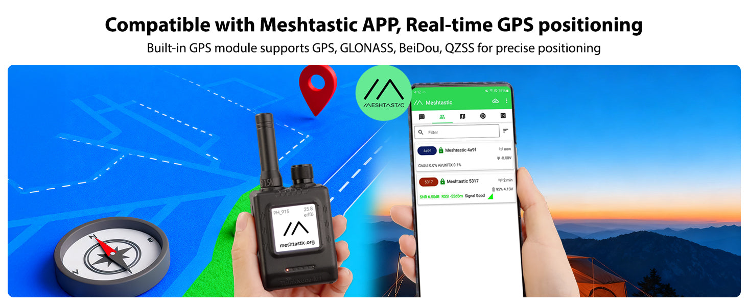 Elecrow ThinkNode M1 - LoRa Meshtastic Transceiver with 1.54" EPD Screen, GPS & nRF52840 (915MHz)
