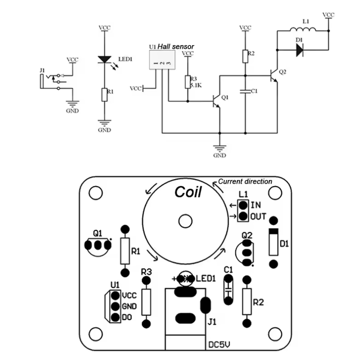 DIY Electromagnetic Swing Induction Kit Learn to solder Kit