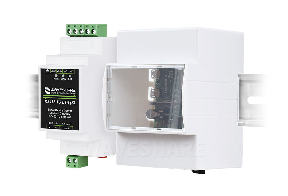 Raspberry Pi 4 DIN Rail ABS Case – Spacious Interior