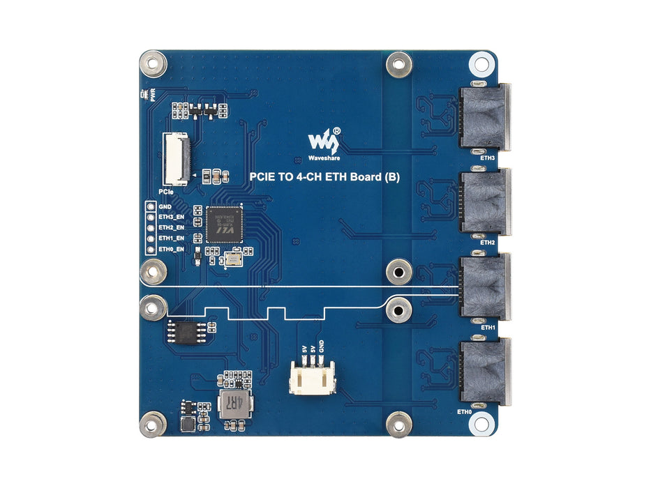Raspberry Pi 5 PCIE TO 4-CH 2.5G ETH Board (B)