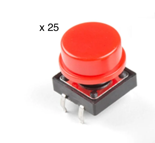 Tactile Button Red 25 pack