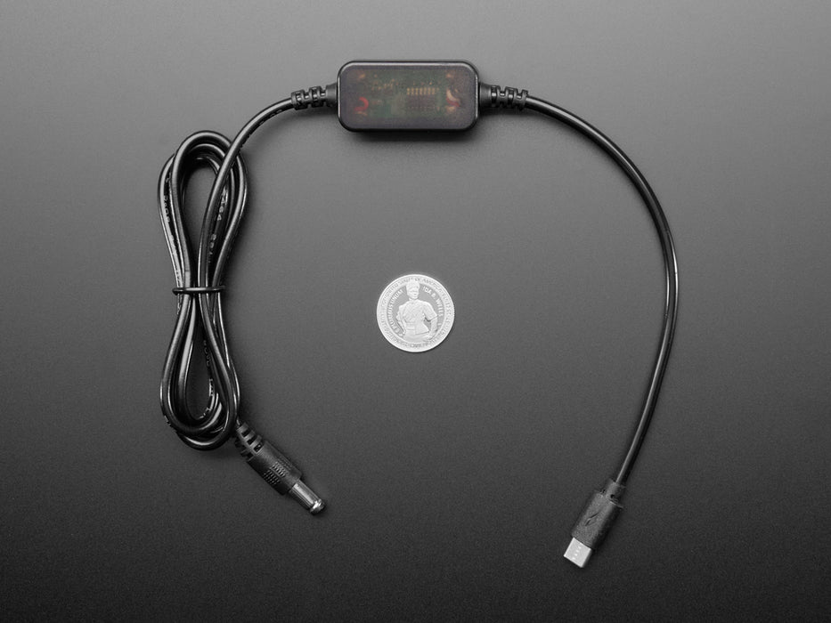 USB C PD to 2.1mm Cable with Selectable Voltage Button