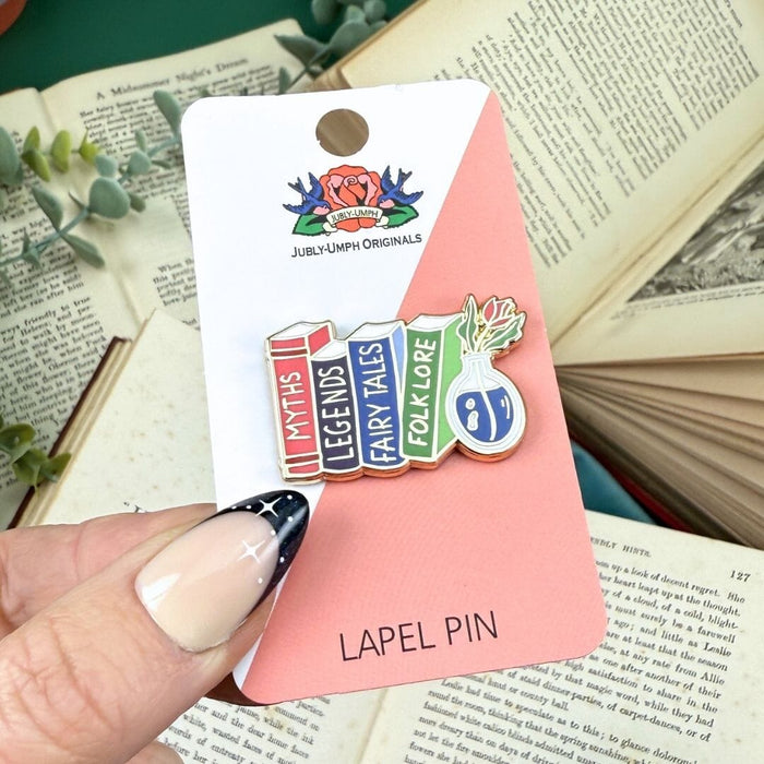 Myths Legends Fairy Tales Folklore Book Lapel Pin