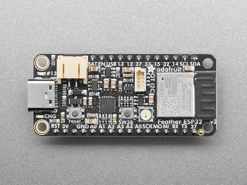 Adafruit ESP32 Feather V2 with Headers -  8MB Flash + 2 MB PSRAM