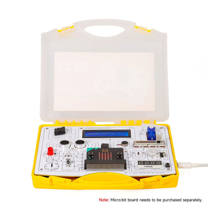 All-in-one Starter Kit for Micro:bit with Common Board design: 13 Modules and 21 Lessons