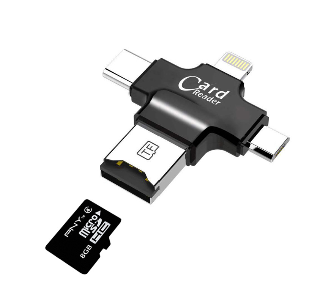 Multiple USB Card Reader , 4 IN 1 (Iphone, Micro, SD , Type C)