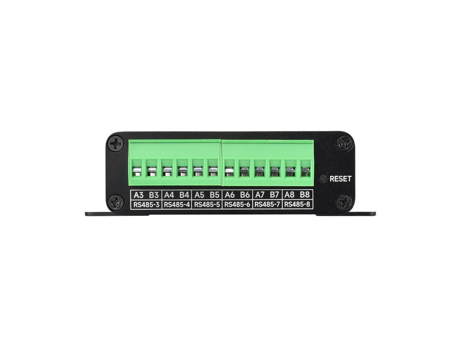 RS485 to Ethernet Serial Server - 8-Ch, Rail-Mount, Isolated, Network Port Option