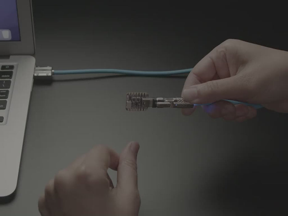 Blue USB Type C to USB A Cable with 540 Degree Rotating End