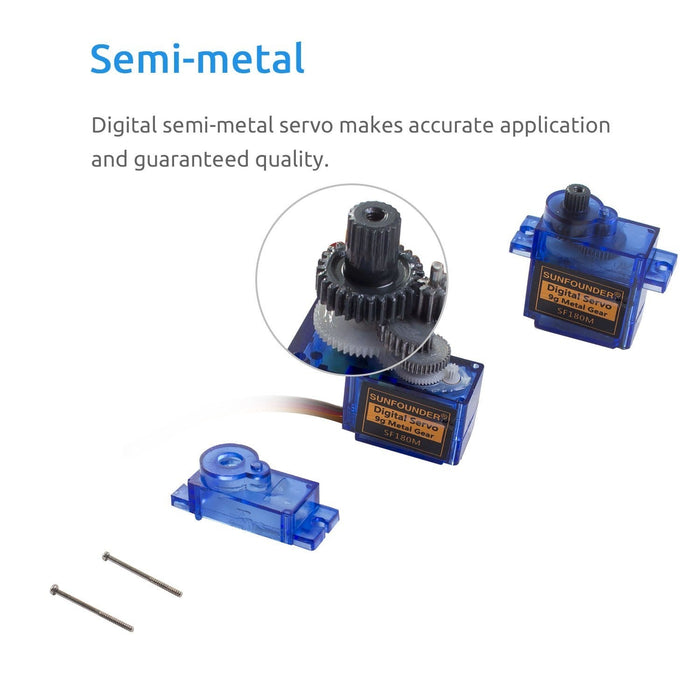 SunFounder 9g Metal SF180M Digital Half Metal Semi-metal Micro Servo 2pack