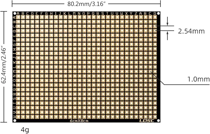 Flexible Double Side PCB Universal Board - 6x8cm