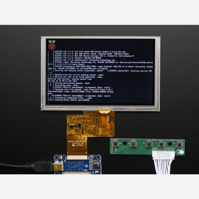 HDMI 4 Pi: 5 Display (w/Touch) 800x480 - HDMI/VGA/NTSC/PAL