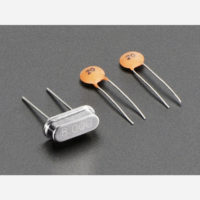 8 MHz Crystal + 20pF capacitors