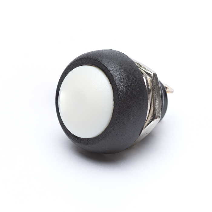 12mm Momentary Push Button Dome - White