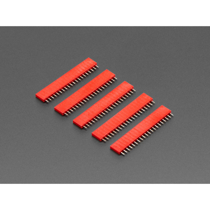 20-pin 0.1 Female Header - Red - 5 pack