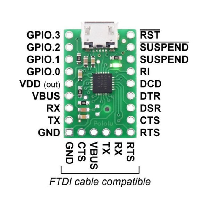 CP2102N USB-to-Serial Adapter Carrier