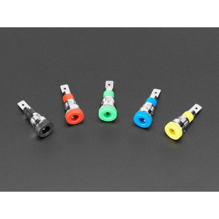 Panel-Mount Banana Jacks 4mm - Pack of 5 Multi-Color