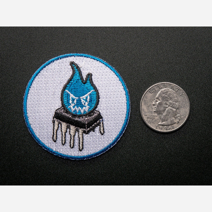 Sparky the Magic Blue Smoke Monster - Skill badge, iron-on patch