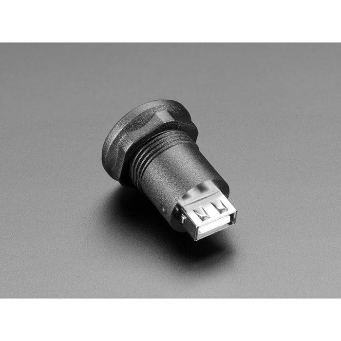 USB B Jack to USB A Jack Round Panel Mount Adapter