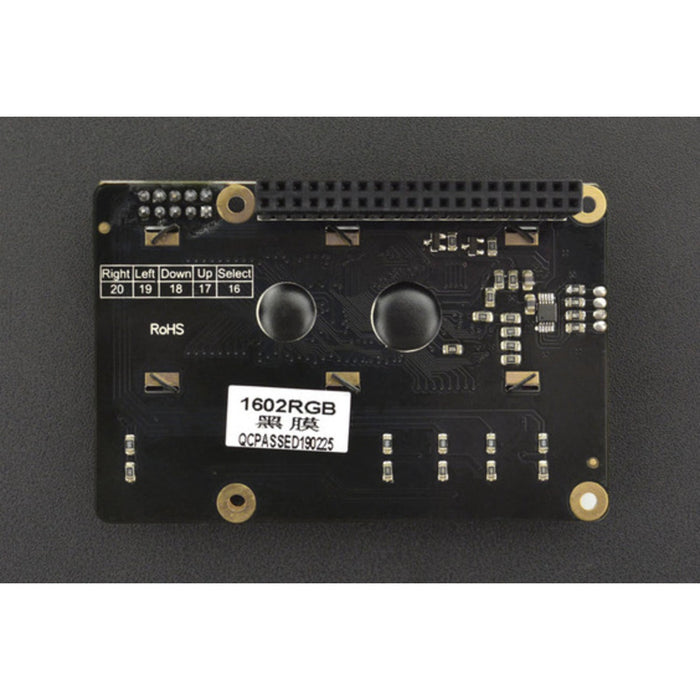 IIC 16x2 RGB LCD KeyPad HAT V1.0 (Black)