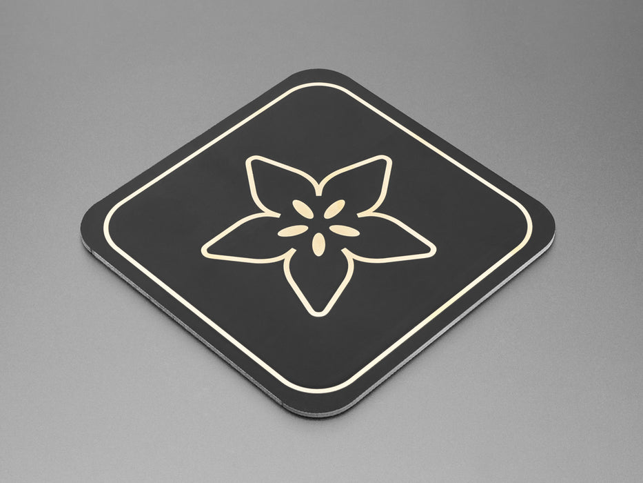 PCB Coaster with Gold Adafruit Logo