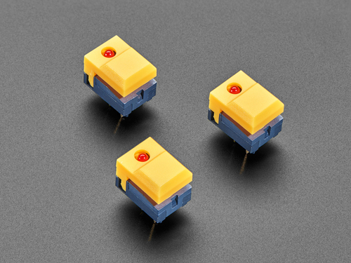 Step Switch with LED - Three Pack of Yellow with Red LED