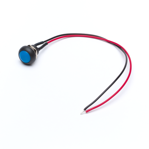 12mm Momentary Push Button Dome with Wires - Blue