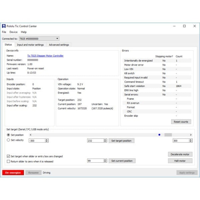 Tic T500 USB Multi-Interface Stepper Motor Controller