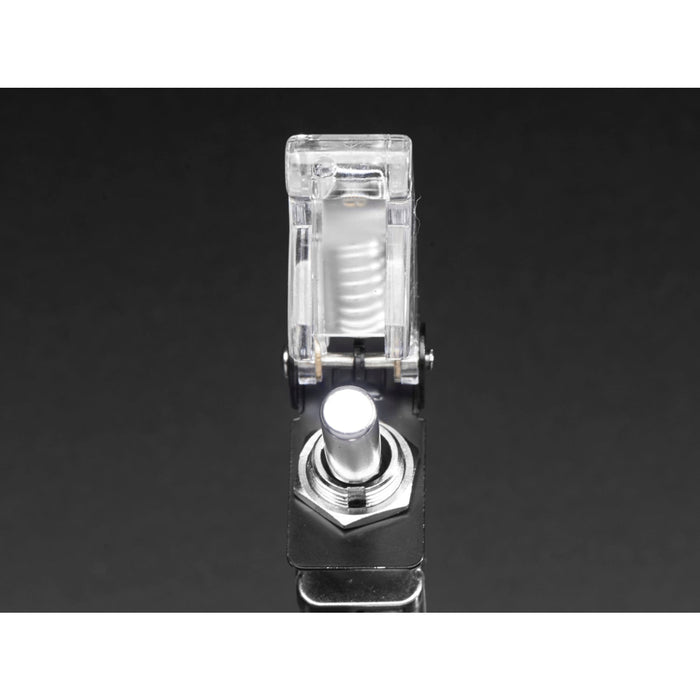 Illuminated Toggle Switch with Cover - White / Clear