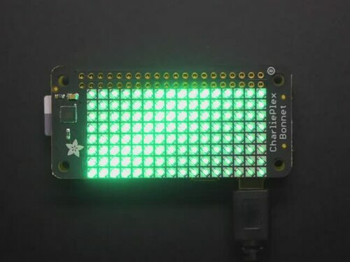 Adafruit CharliePlex LED Matrix Bonnet - 8x16 Green LEDs